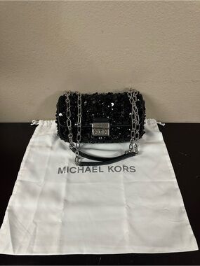 Authentic Limited Edition Michael Kors Black Sequin Chain Bag